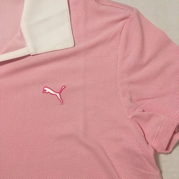 Puma Pink Short Sleeve Polo Shirt - Picture 1 of 7